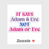 Adam en Eva niet Adam of Eva Sticker (Vel)