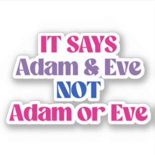Adam en Eva niet Adam of Eva Sticker