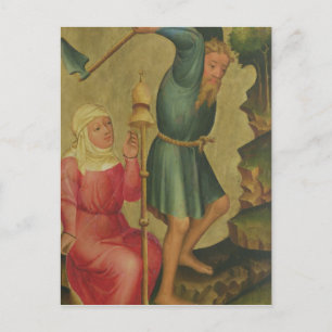 Adam en Eva op het werk Briefkaart