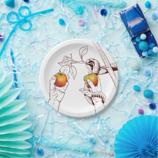 Adam en Eva Picking appels Papieren Bordje (Feest)