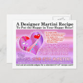 Adam en Eva Valentijn Martini Recept Briefkaart (Voorkant / Achterkant)