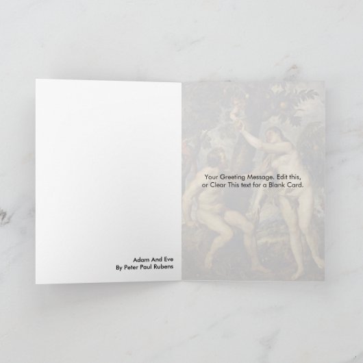 Adam en Eva van Peter Paul Rubens Kaart (Binnen)