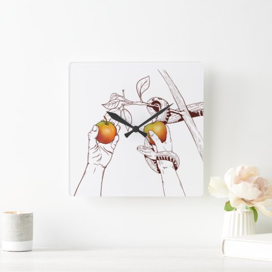 Adam en Eva Vierkante Klok (Huis)