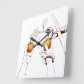 Adam en Eva Vierkante Klok (Hoek)