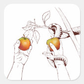 Adam en Eva Vierkante Sticker (Voorkant)