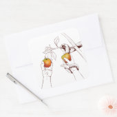 Adam en Eva Vierkante Sticker (Envelop)