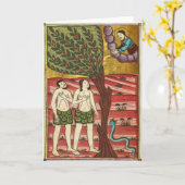 Adam en Eva Wenskaart verlichte Manuscript Kaart (Gele Bloem)