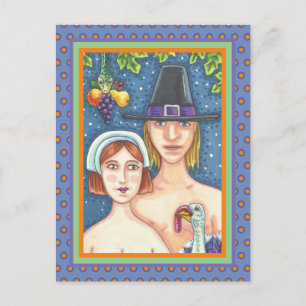 ADAM- EN EVE-PIJLEREN, BIBLIOTHEEKSE THANKSGIVING BRIEFKAART