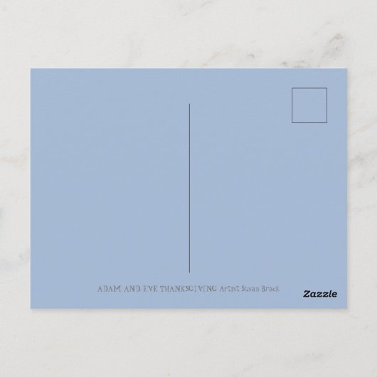 ADAM- EN EVE-PIJLEREN, BIBLIOTHEEKSE THANKSGIVING BRIEFKAART (Achterkant)