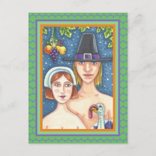 ADAM- EN EVE-PIJLEREN, BIBLIOTHEEKSE THANKSGIVING BRIEFKAART