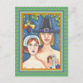 ADAM- EN EVE-PIJLEREN, BIBLIOTHEEKSE THANKSGIVING BRIEFKAART (Voorkant)