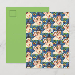 ADAM- EN EVE-PIJLEREN, BIBLIOTHEEKSE THANKSGIVING FEESTDAGENKAART