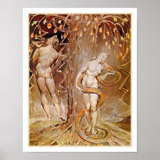 Adam, Eva -  Artwok - van William Blake Poster (Voorkant)