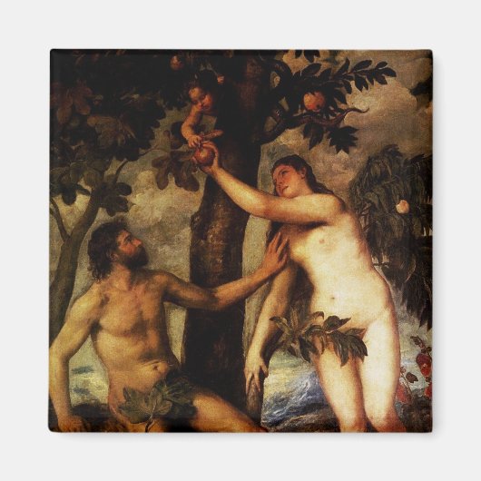 Adam & Eva - De Herfst van Mannen magneet (Voorkant)