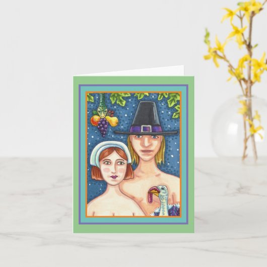 ADAM & EVE PIJLEREN, WIT-THANKSGIVING leeg Kaart (Gele Bloem)