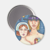 ADAM & EVE PILGRIMS, THANKSGIVING EDEN MAGNET Rnd (Voorkant / Achterkant)