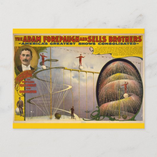 Adam Forepaugh en Sells Brothers Circus Poster Briefkaart (Voorkant)