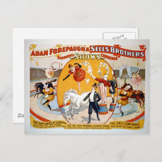 Adam Forepaugh & Sells Brothers Briefkaart (Voorkant / Achterkant)