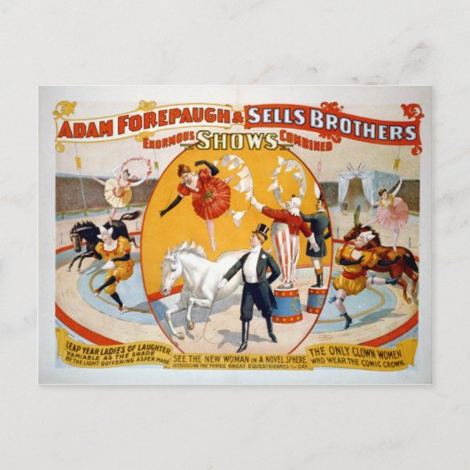 Adam Forepaugh & Sells Brothers Briefkaart (Voorkant)