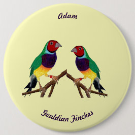 ADAM ~ Gouldian Finch ~ Gepersonaliseerd ~ Ronde Button 6,0 Cm