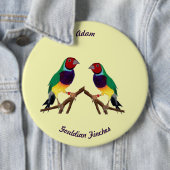 ADAM ~ Gouldian Finch ~ Gepersonaliseerd ~ Ronde Button 6,0 Cm (In situ)