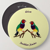 ADAM ~ Gouldian Finch ~ Gepersonaliseerd ~ Ronde Button 6,0 Cm (Voorkant /achterkant)