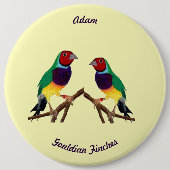 ADAM ~ Gouldian Finch ~ Gepersonaliseerd ~ Ronde Button 6,0 Cm (Voorkant)