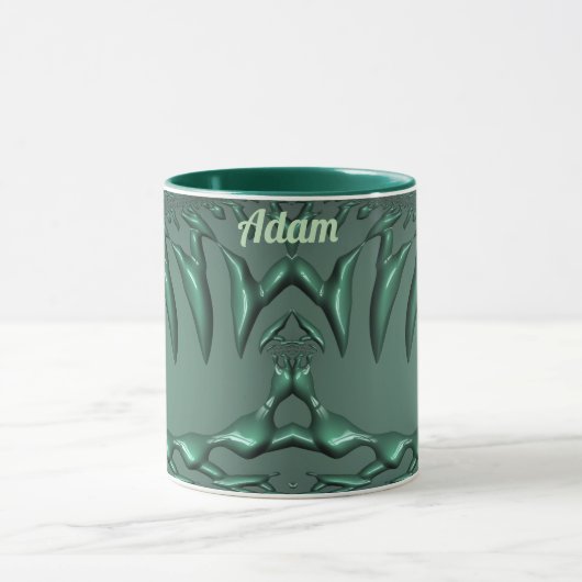 ADAM ~ Grappige 3D Fractal ~ Groene 3D Mok (Midden)