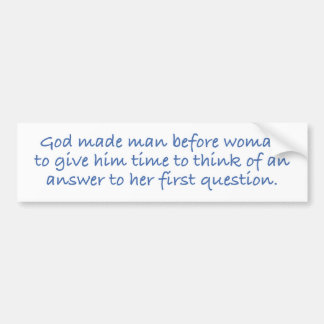 Adam had tijd nodig bumpersticker