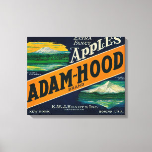 Adam-Hood Apple Crate LabelHood River, OF Canvas Afdruk