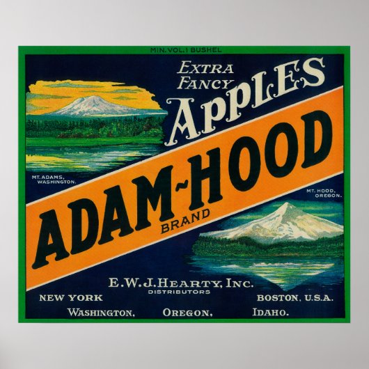 Adam-Hood Apple Crate LabelHood River, OF Poster (Voorkant)