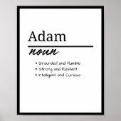 Adam, jongen gepersonaliseerde naam definitie poster (Voorkant)