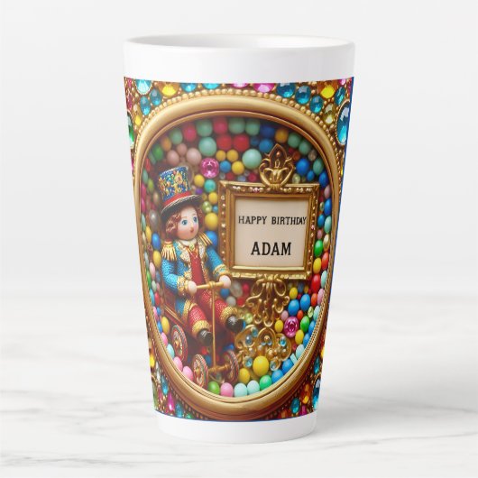 ADAM ~  jongen ~  speelgoed ~ Latte Mok (Voorkant)