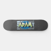 Adam Jouw naam Graffiti Brick Wall stilgezet Persoonlijk Skateboard (Horizontaal)