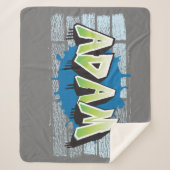Adam Jouw naam Graffiti Brick Wall stilgezet Sherpa Deken (Voorkant)