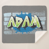 Adam Jouw naam Graffiti Brick Wall stilgezet Sherpa Deken (Voorkant (horizontaal))