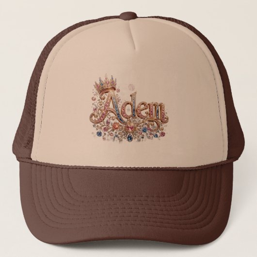 Adam Kroon Geborduurde Dad Hoed Trucker Pet (Voorkant)