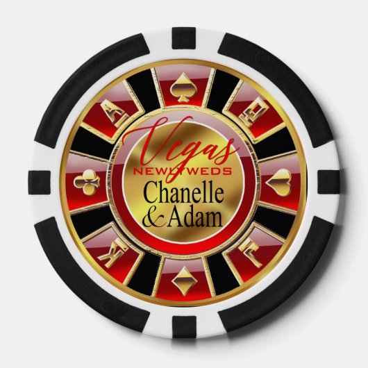 Adam Las Vegas Casino Chip | rood goud (Voorkant)