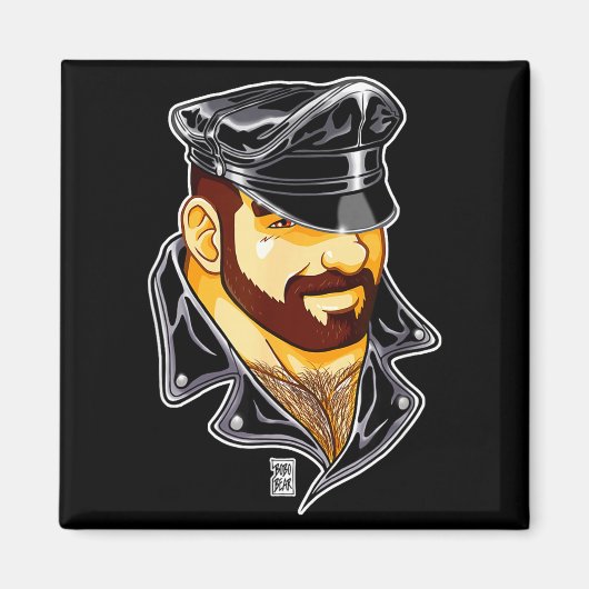 Adam Likes Leather Hat  Magneet (Voorkant)