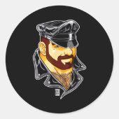 Adam Likes Leather Hat Ronde Sticker (Voorkant)