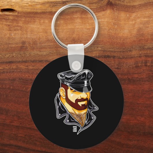 Adam Likes Leather Hat  Sleutelhanger (Voorkant)