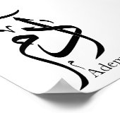 Adam naam in Arabische kalligrafie, ادم Poster (Hoek)