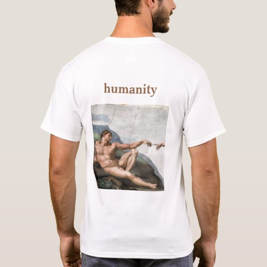 Adam (naam) T-shirt in het Hebreeuws met betekenis (Achterkant)