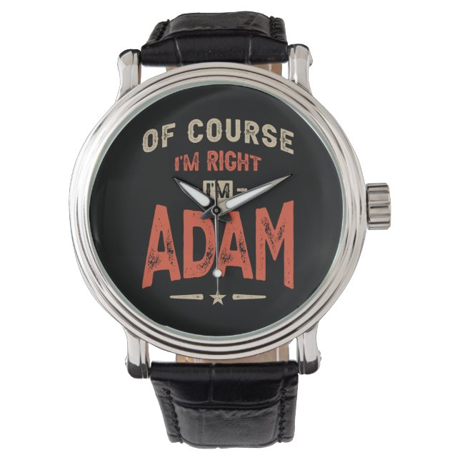 Adam Name Funny Personalized Birthday Adam Horloge (Voorkant)
