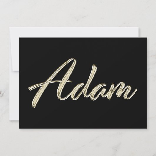 Adam Name white gold Handwriting Karte Kaart (Voorkant)