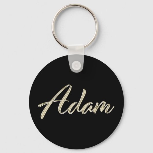 Adam Name whitegold Button Schlüsselanhänger Sleutelhanger (Voorkant)