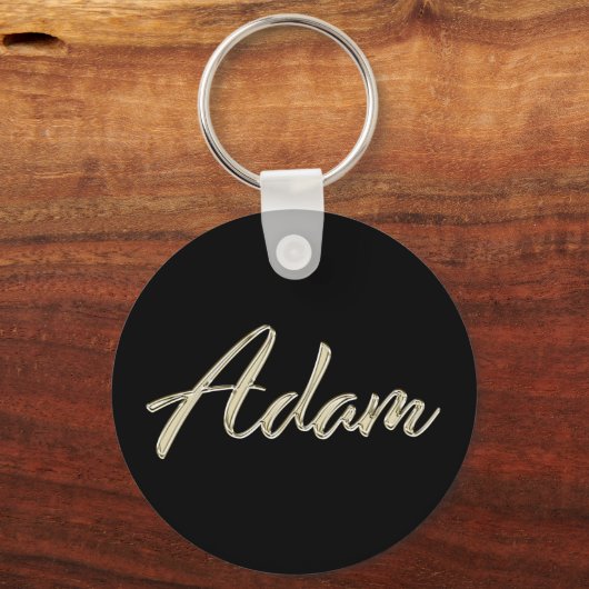 Adam Name whitegold Button Schlüsselanhänger Sleutelhanger (Voorkant)