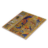 ADAM NAMING DIEREN, MEDIEVAL BESTIARY, DEERS, LION TEGELTJE (Zijkant)