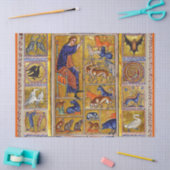 ADAM NAMING DIEREN, MEDIEVAL BESTIARY, DEERS, LION TISSUEPAPIER (Craft)