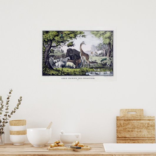 Adam noemt de dierentuinaffiche poster (Keuken)